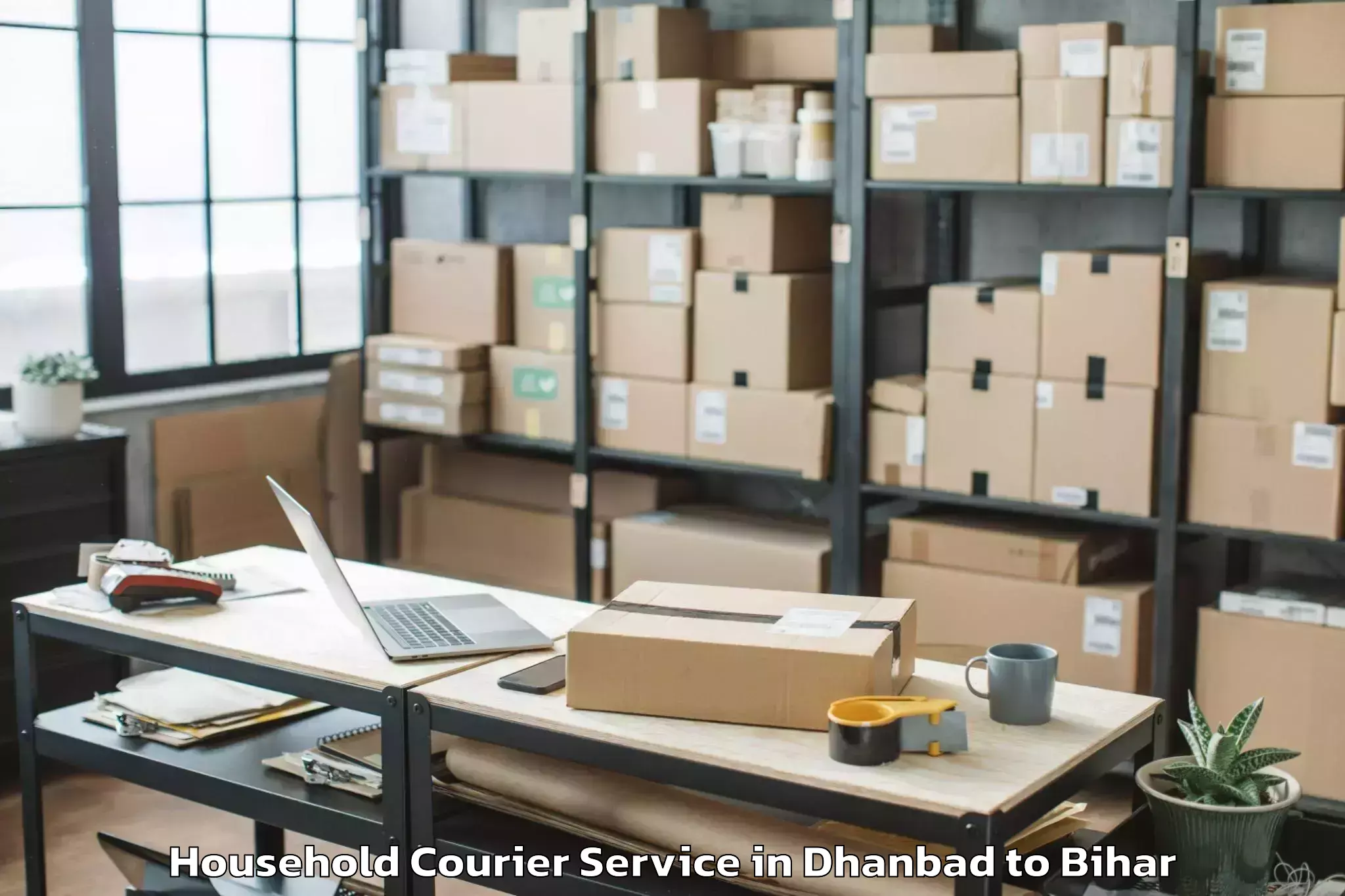 Easy Dhanbad to Buxar Household Courier Booking